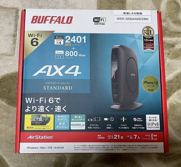 BUFFALOの次世代Wi-Fi6ルーターSTANDARD「WSR-3200AX4S/DBK」が届いたので開封して接続するも！？│初心者ブログ