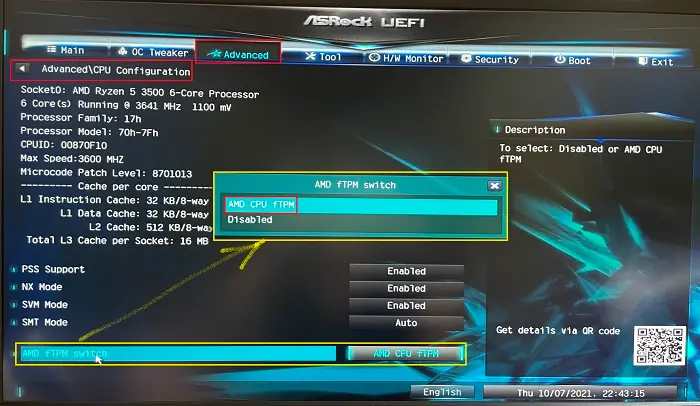 AMD CPU FTPM